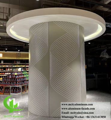 Prezzo buono Decorative Aluminum Column Cladding With Perforation Pattern LED light in linea