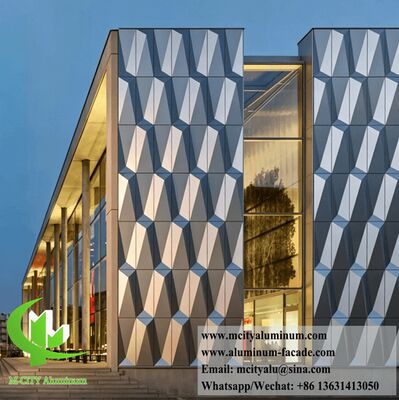 Prezzo buono Pannelli di rivestimento per facciate in alluminio geometrici architettonici 3D | Produttore di rivestimenti per pareti in metallo solido PVDF personalizzato in linea