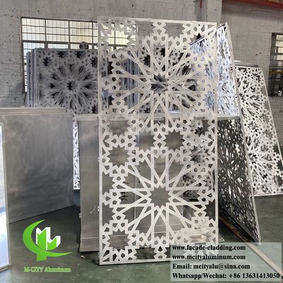 Prezzo buono Rivestimento murale in alluminio con design islamico per facciate metalliche con motivi perforati e finitura verniciata a polvere in linea