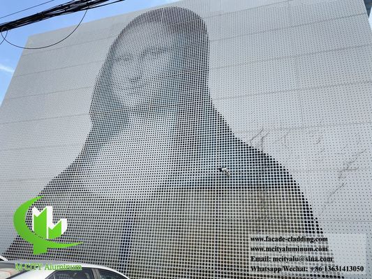 Prezzo buono Fassata di alluminio perforato rivestito in polvere con dimensioni personalizzabili e disegno tagliato al laser per rivestimenti murali in linea